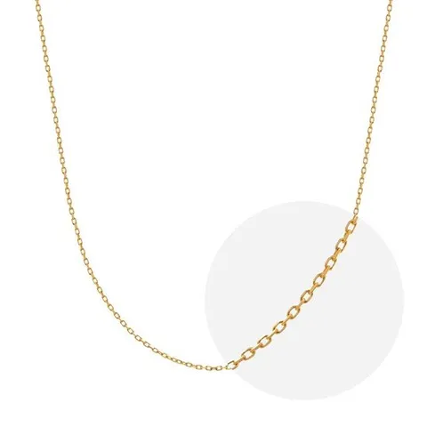 [모아르] 18K 각줄 체인 목걸이 줄 옐로우 골드 0.5mm