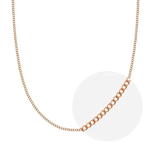 [모아르] 18K 민줄 체인 목걸이 줄 핑크 골드 0.7mm