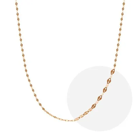 [모아르] 18K 잠자리 체인 목걸이 줄 핑크 골드 1.2mm