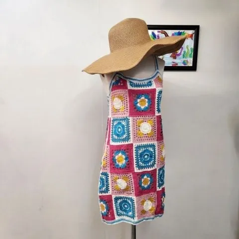 원피스 니트 여름 플라워 빈티지