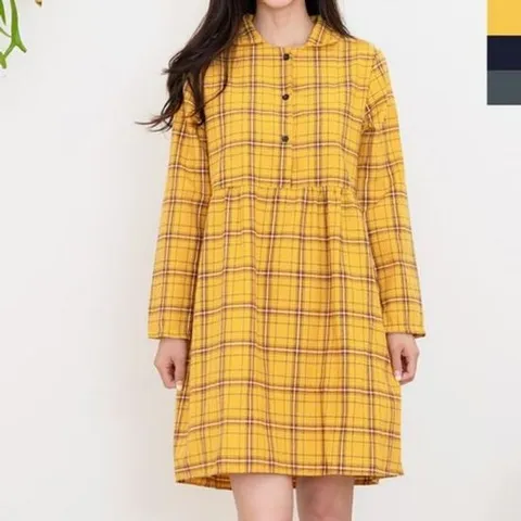 가을원피스 의류 겨울원피스 여성의류 체크카라미니원