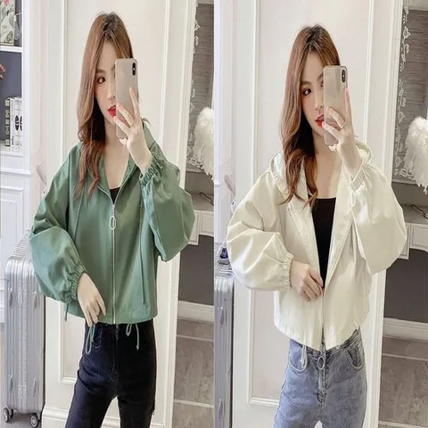 후드롱코트 여성 후드 크롭 기장 짧은 점퍼 자켓 벌룬핏 아우터