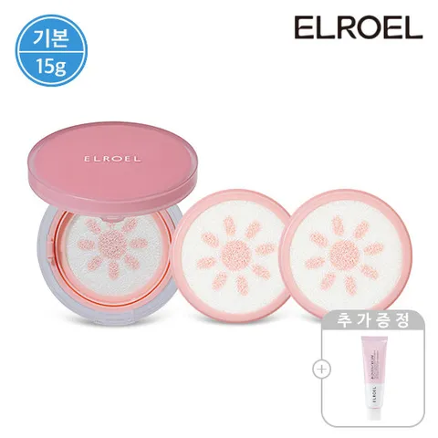 [기본] 엘로엘 핑크 톤업 선쿠션 15g 본품1개+리필2개+비타크림 50ml
