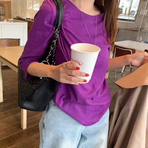 [안녕윤수야] 외출 슬라브 7부티셔츠