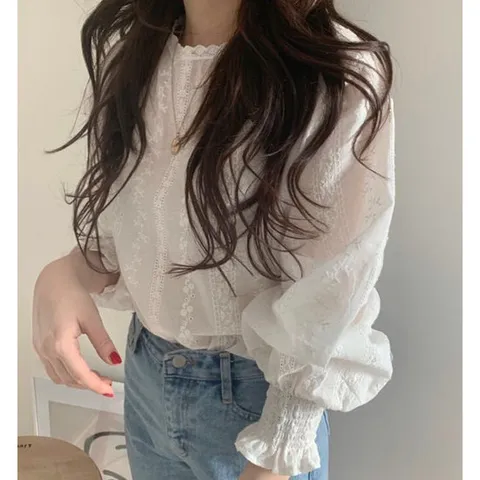[휴드]포레어 펀칭 브릴 블라우스