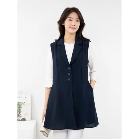 [모슬린]엄마옷 테일러드 카라 정장조끼 402FGH019 마담/중년여