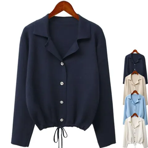 하얀비특가/단정한 카라가디건/봄니트자켓/정장/미시/스트링니트