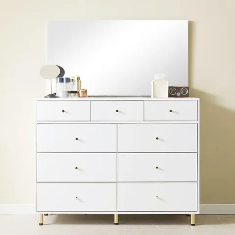 홈런 4단 와이드 서랍장 화장대 거울 포함 (착불)