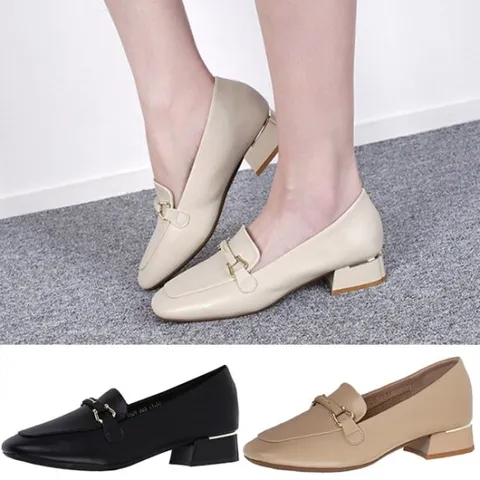 행텐 HT-9529 여성용 골드 포인트 로퍼 구두 단화