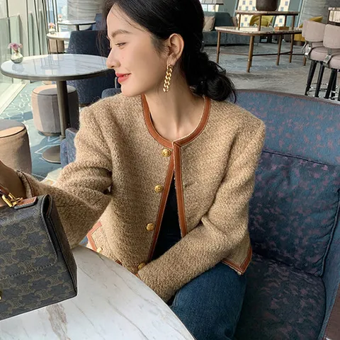 [페리엠]크롭 숏 자켓 봄 모직 프리미자켓