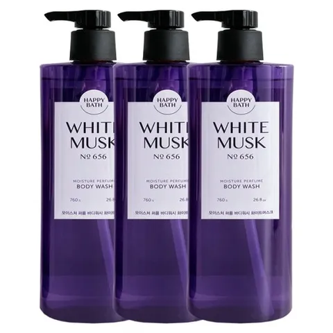[해피바스]해피바스 모이스처퍼퓸 화이트머스크 바디워시 760gx3