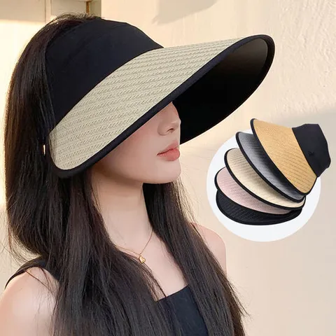 여성 썬캡 햇빛가리개 창모자 라탄 예쁜 버킷햇 자외선차단