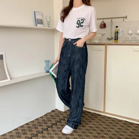 [네쥬]네쥬 여성 봄 여름 와이드 일자 데님 팬츠 청바지