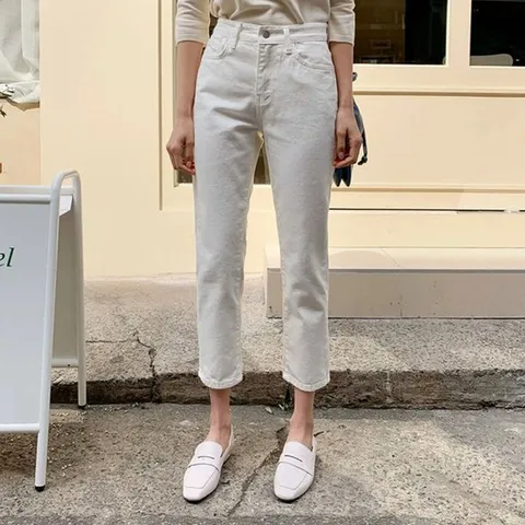 [네쥬]네쥬 봄 여름 일자 슬림핏 무지 데일리 코튼 팬츠