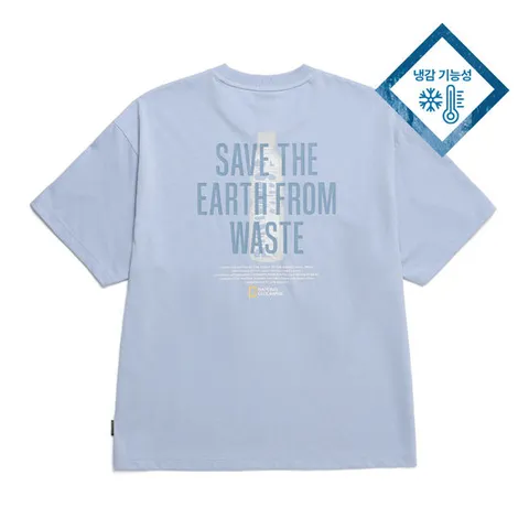 내셔널지오그래픽 N242UTS870 세미오버핏 그래픽 티셔츠 BLUE