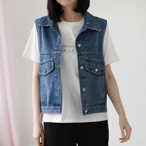 [웬디즈갤러리]모비딕 후드 데님 조끼 MVT104