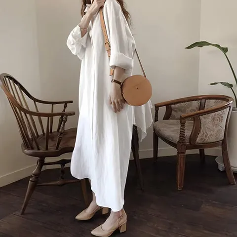 [이쁘다] 플리아 롱 셔츠 원피스