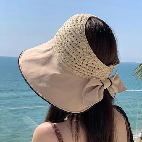 4컬러 / 여성스러운 리본 캐주얼 썬캡 넓은챙 모자