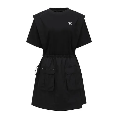 [어뉴골프] 여성 WOMEN JERSEY MIX ONE PIECE_BK