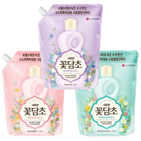 [ 롯데백화점 ][엘지생활건강][샤프란] 꽃담초 부케가르니 섬유유연제 리필 1.6L 3종 중 선택1