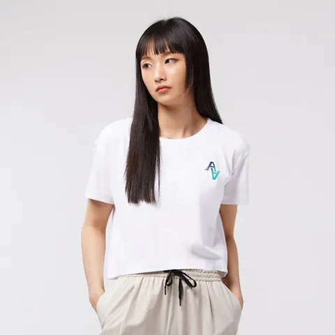 아키클래식 우먼스 여성 세미 크롭 반팔티셔츠