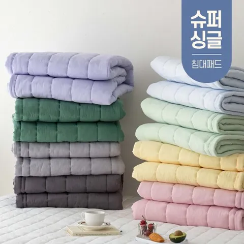 사계절 먼지없는 고정밴드 누빔 침대 패드 슈퍼싱글 SS