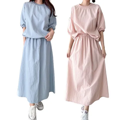 러블리한 RA블러썸 치마세트 아노락 치마 티셔츠 봄 여름 맨투맨