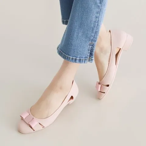 [니나스파리]리본장식 젤리 플랫