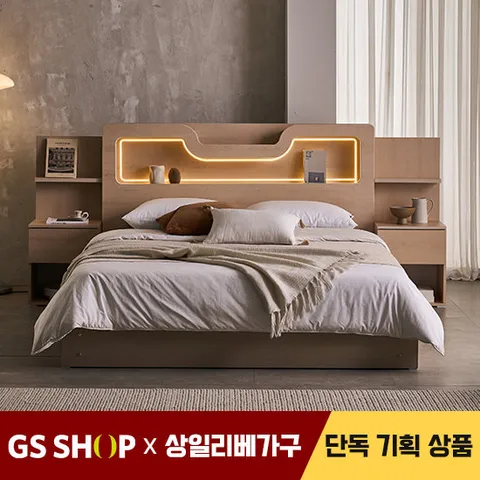 [특가]상일리베가구 발렌타인 LED 수납 침대SET+본넬매트 SS(수퍼싱글)