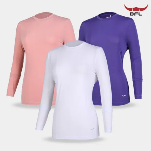 BFL 썸머퀸 여름 여성 쿨 냉감 라운드 긴팔 티셔츠(W5ST08)