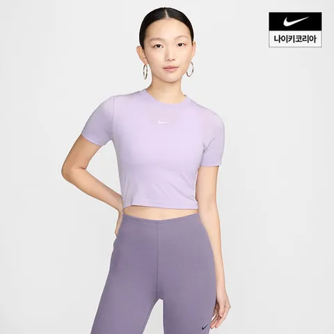 [나이키] 스포츠웨어에센셜여성슬림핏크롭티셔츠 FB2874-511