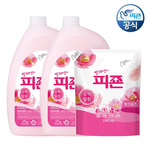 피죤 섬유유연제 3.1L 용기 x 2개+2.3L 리필 x 1개