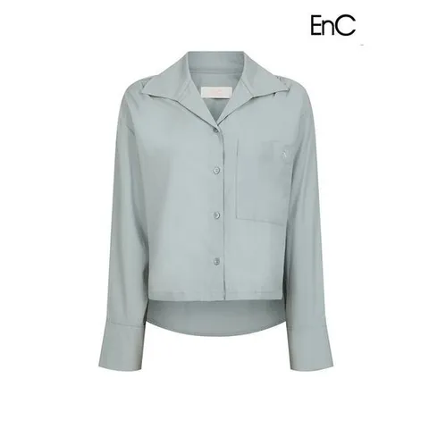 [이앤씨]EnC 민트 윙카라 블루종 셔츠블라우스 ENBA32401C