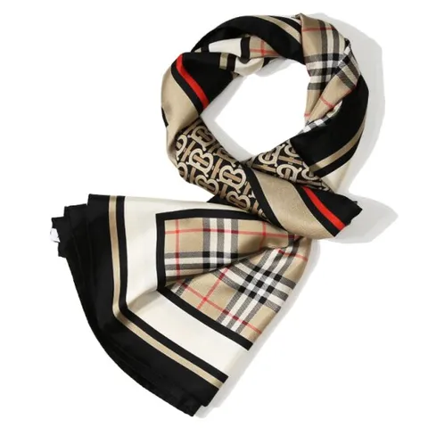 [버버리] 모노그램 아이콘 8011951 SS CHK TB MONO TRP OB 버버리 체크 실크 스카프 머플러 목도리