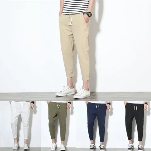 봄 여름 남자 9부 밴딩 면바지 슬림핏 HH-A30