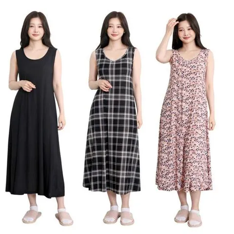 롱나시 냉장고 원피스잠옷 냉감 민소매 실내복 파자마