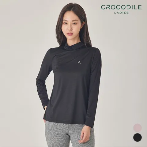 [크로커다일레이디] 하프넥로고티셔츠_CLBMTS208
