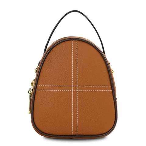 여성가죽미니크로스백 가죽가방 라운드탬버린백 탄