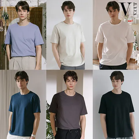 [브이컷]남성 퓨어코튼 100 튜블러 티셔츠 6종