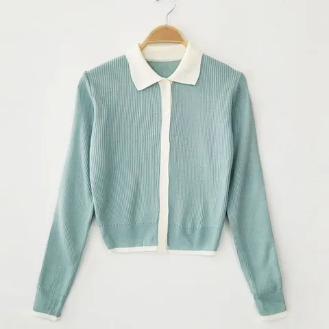 (국산) 고급원단 골지 니트상의(민트/핑크)