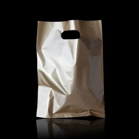 쇼핑봉투 질긴 골드 PE 펀칭 팬시봉투 쇼핑백 35X45cm 50매 비닐