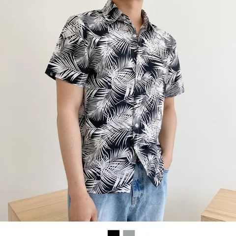 커플 시밀러룩 하와이안 셔츠 남성 반팔 캐주얼 바캉스 남방