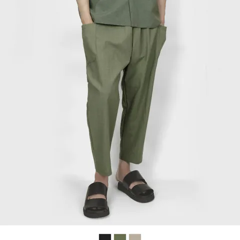 남자 린넨 통바지 남성 캐주얼 데일리 코튼 팬츠