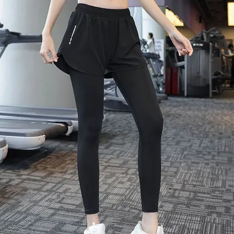 여성 일체형 레깅스 반바지 스포츠웨어 스마트폰 포켓