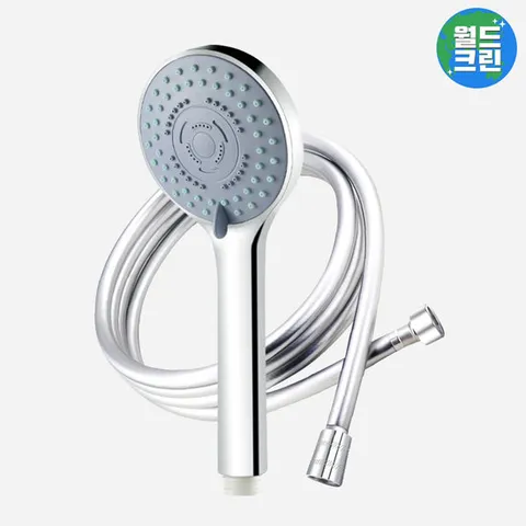 월드크린 5단 컴팩트 샤워기 헤드+물때 방지 호스