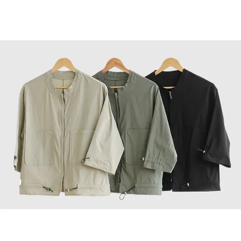 [제니유]핏 좋은 여성 여름 인견 블루종 집업 간절기 점퍼 자켓