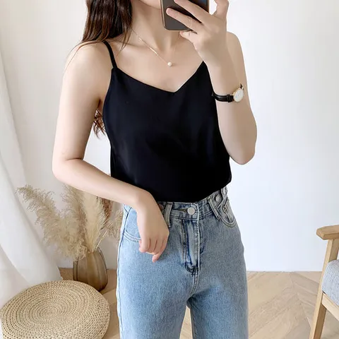 [한정/특가] 베이직 끈조절 나시 블라우스_O2403BL056B_D