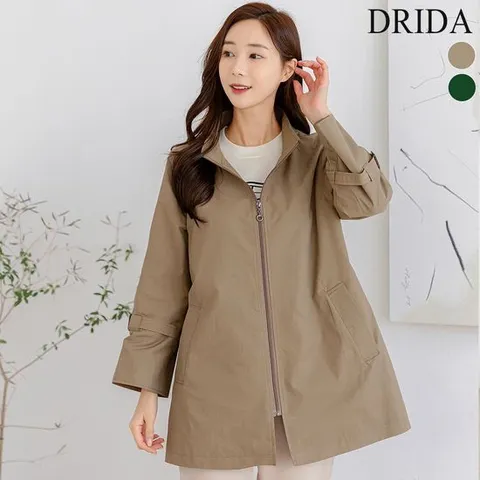 [드리다] 여자 봄 가을 간절기 잠바 사파리 야상 빅사이즈 점퍼 40-50대 중년여성 미시 캐주얼 출근룩