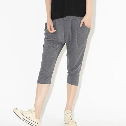 여성7부바지 1P 간절기 여름 홈웨어 밴딩 배기팬츠