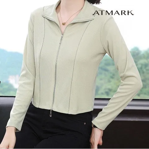 ATMARK 슬림숏절개집업가디건_AA41CD027G